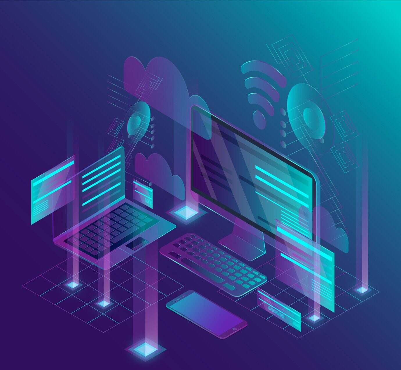 isometric-tecnology-abstract-background_52683-852